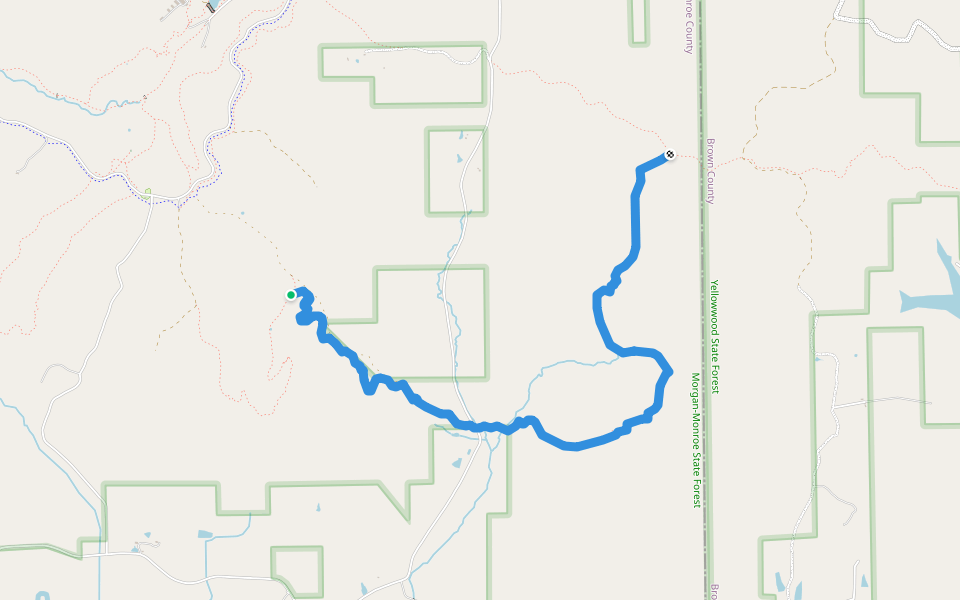 Low Gap/Tecumseh Trail walking route map in Unionville