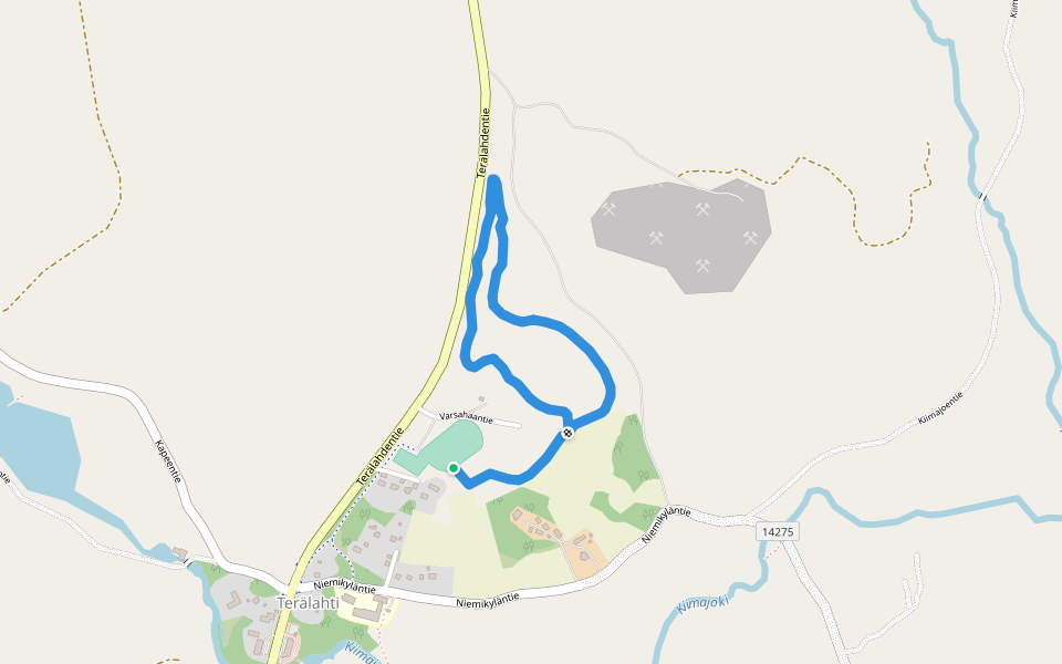 Terälahden kuntopolku walking route map in Terälahti