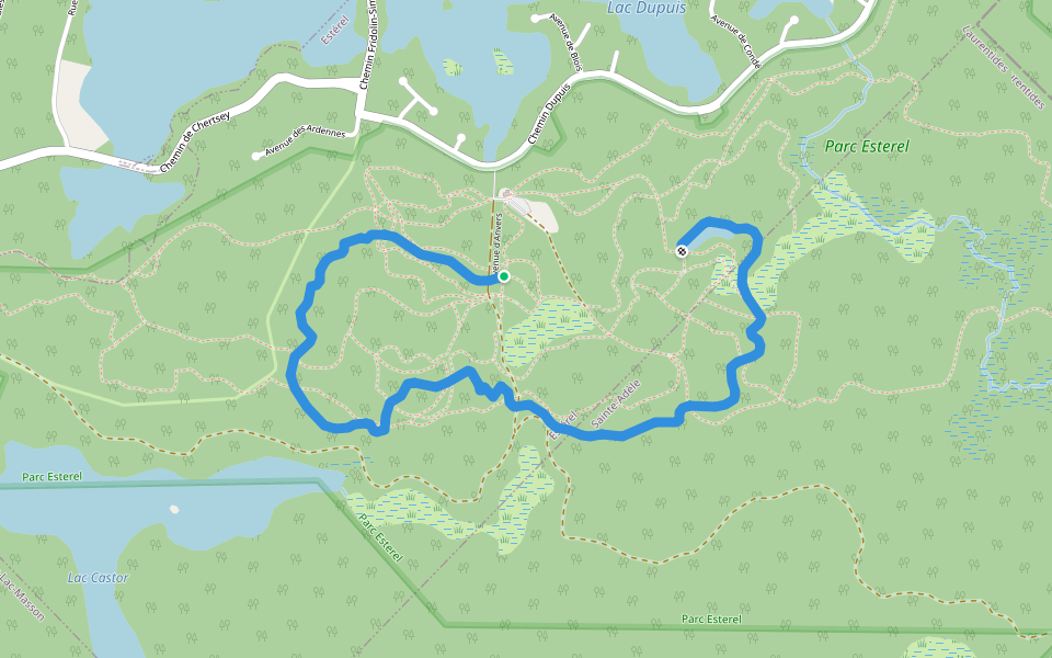 Ours walking route map in Estérel