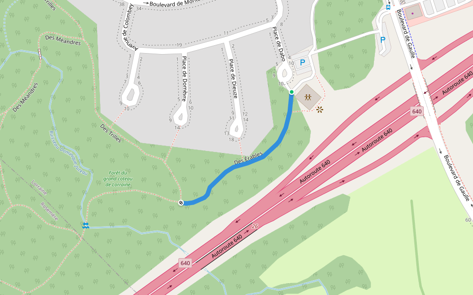 Des Érables walking route map in Lorraine