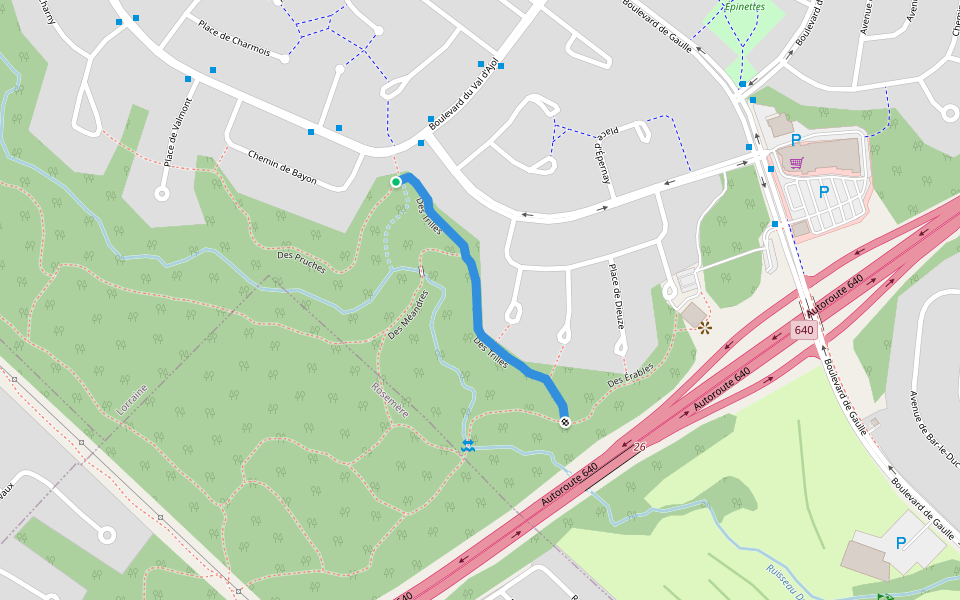 Des Trilles walking route map in Lorraine