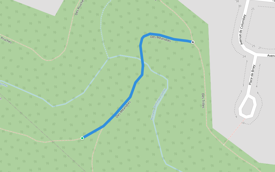 Des Méandres walking route map in Blainville