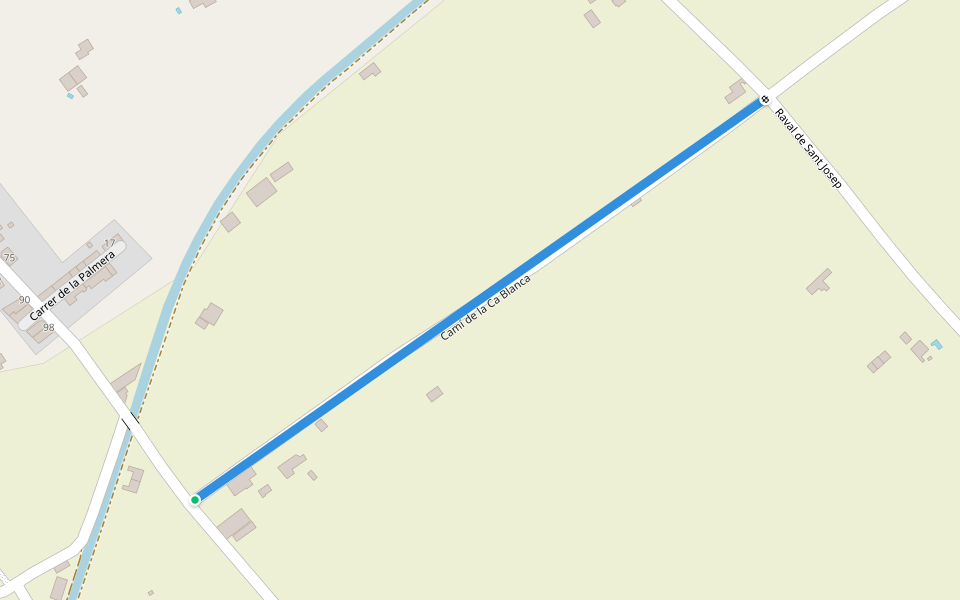 Camí de la Ca Blanca walking route map in L'Aldea