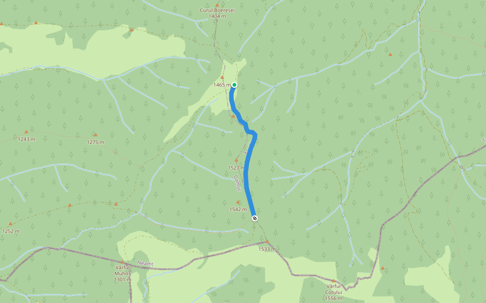 Traseu MTB Ivaneș-Barațcoș walking route map in Huisurez