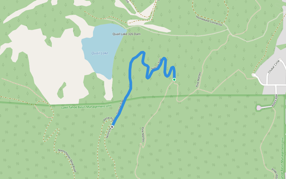 Sunrise Trail walking route map in Tahoma