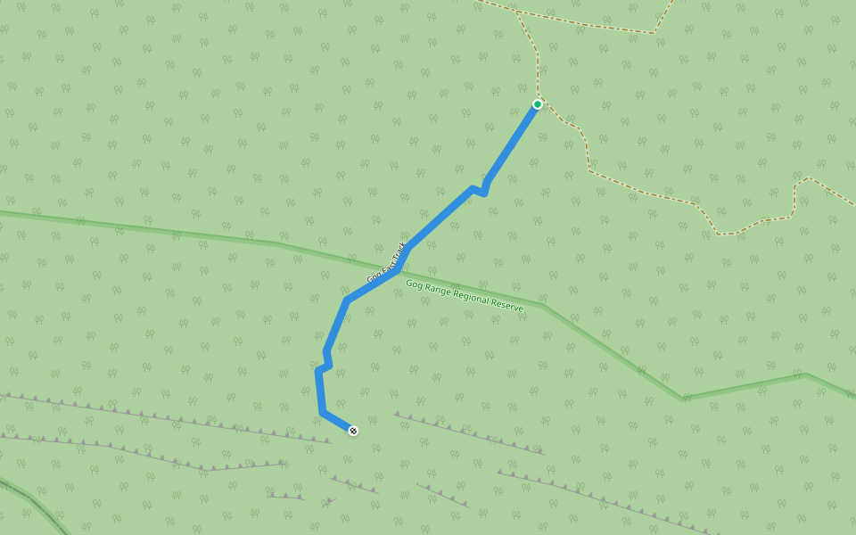 Gog East trk walking route map in Weegena
