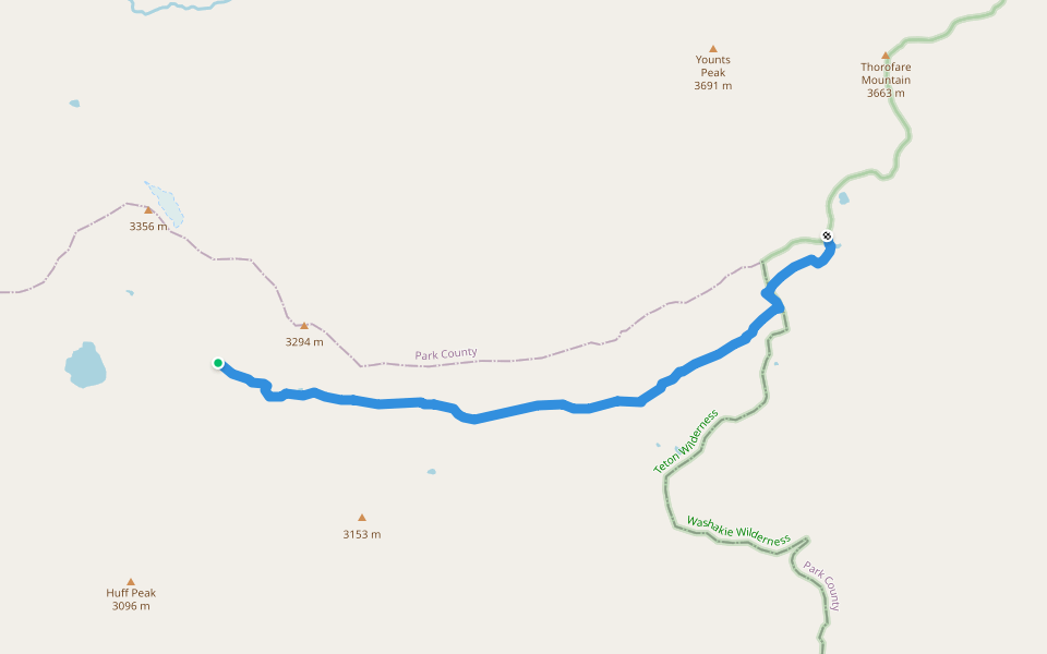 Marston Pass Trail walking route map in Dubois