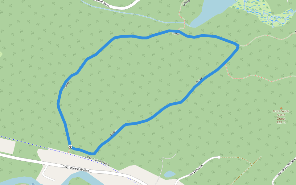 Potier walking route map in Val-David