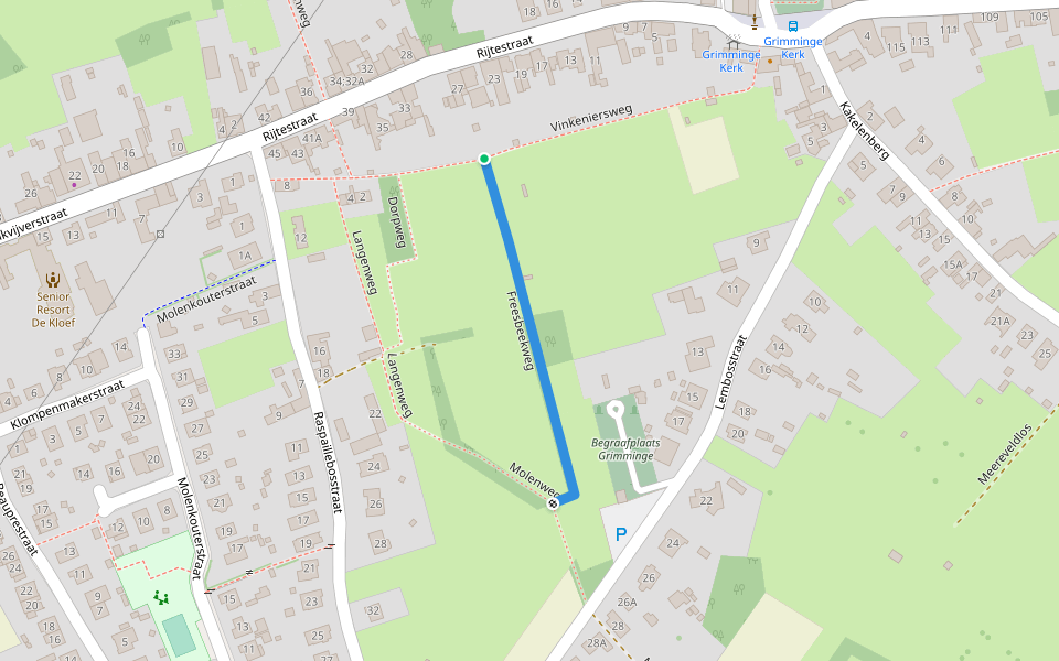 Freesbeekweg walking route map in Geraardsbergen