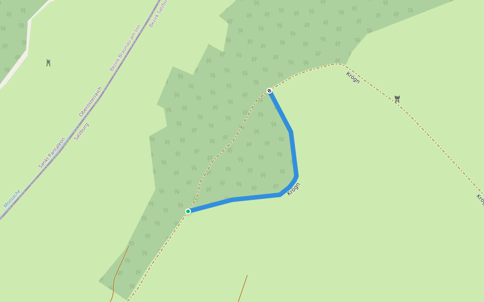 Krögn walking route map in Krögn