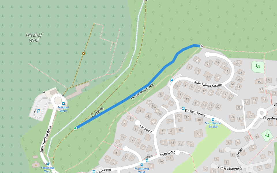 Holschenclubweg walking route map in Hameln