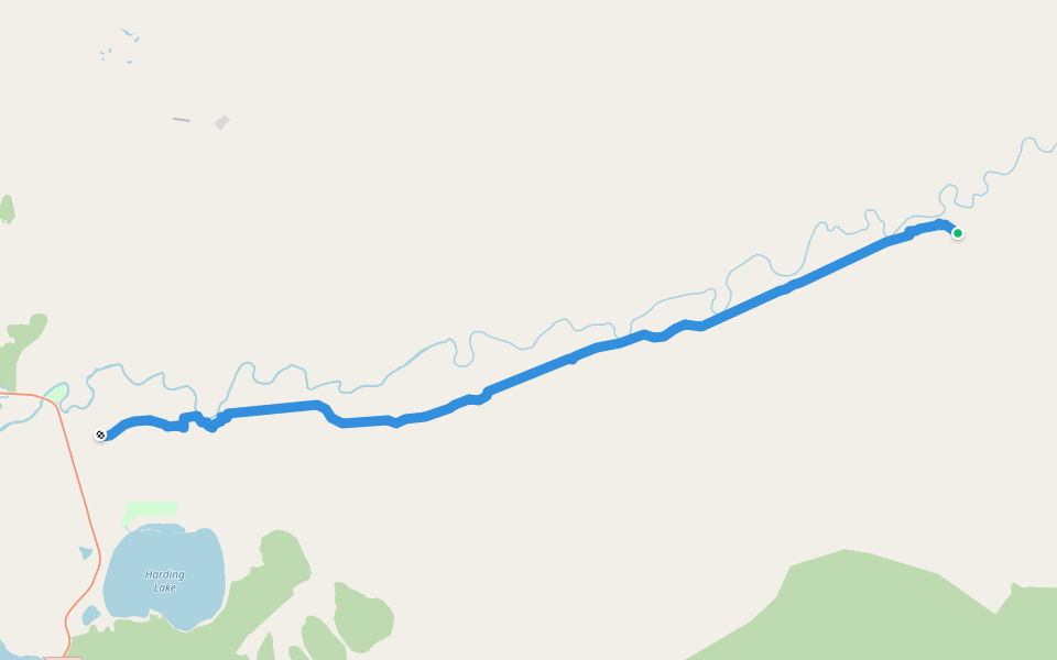 Winter Trail walking route map in Salcha