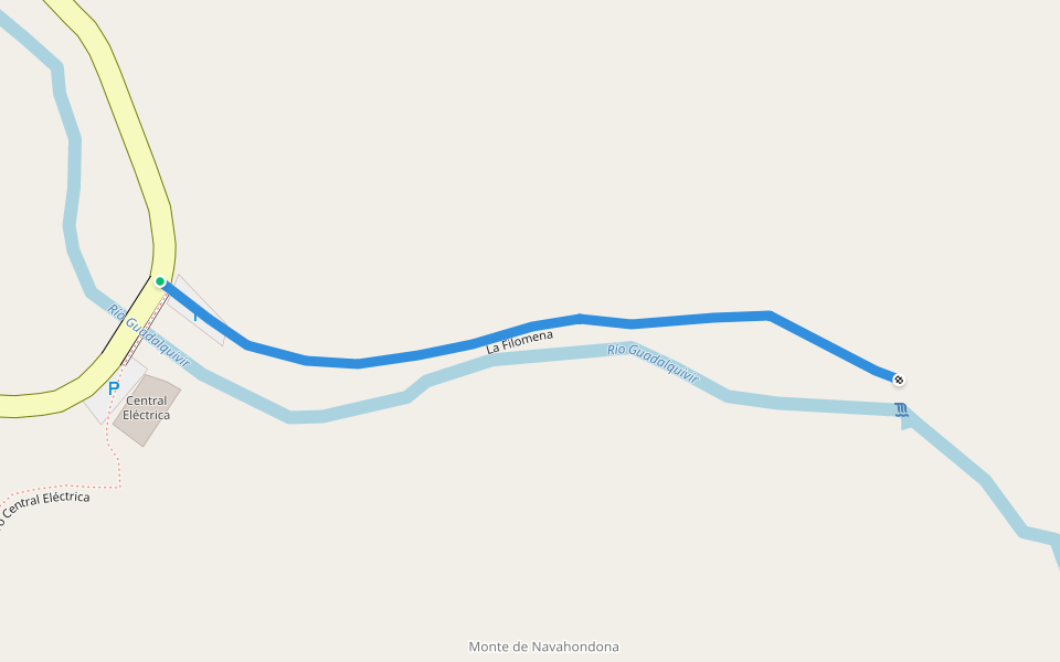 La Filomena walking route map in Cazorla