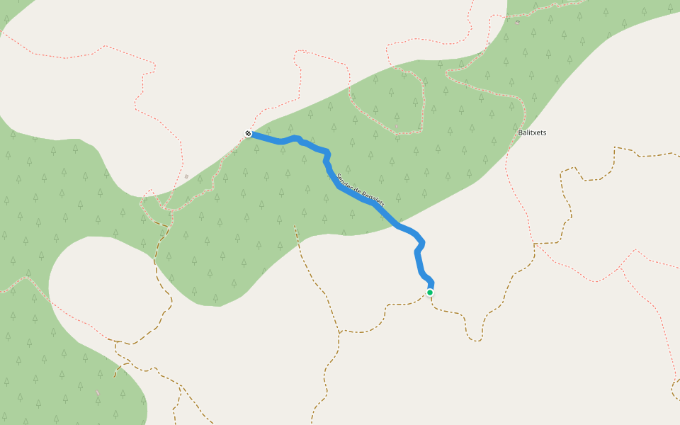 Sender de Regalets walking route map in Miravet
