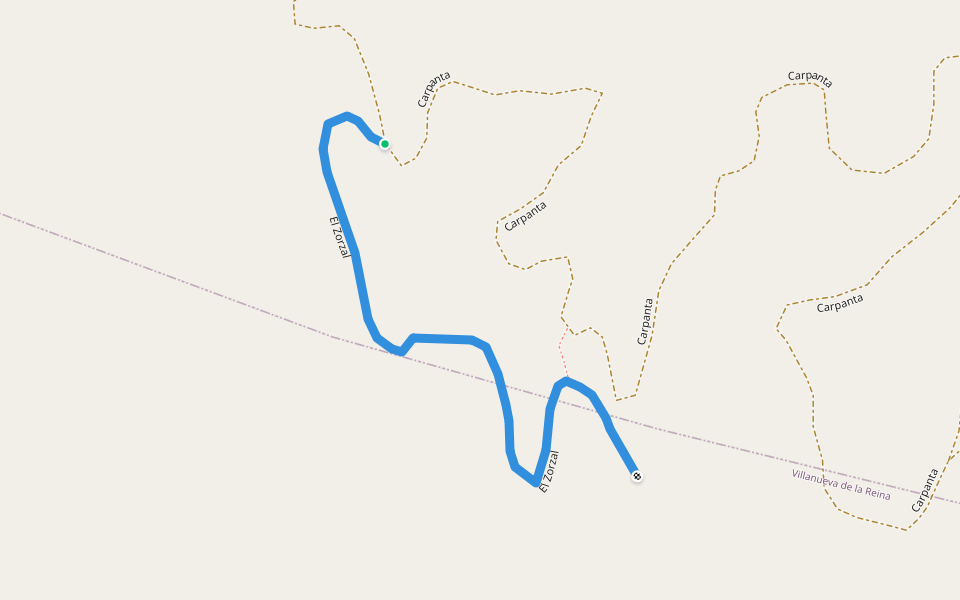 El Zorzal walking route map in Guarromán