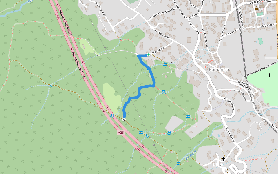 NN walking route map in Baveno