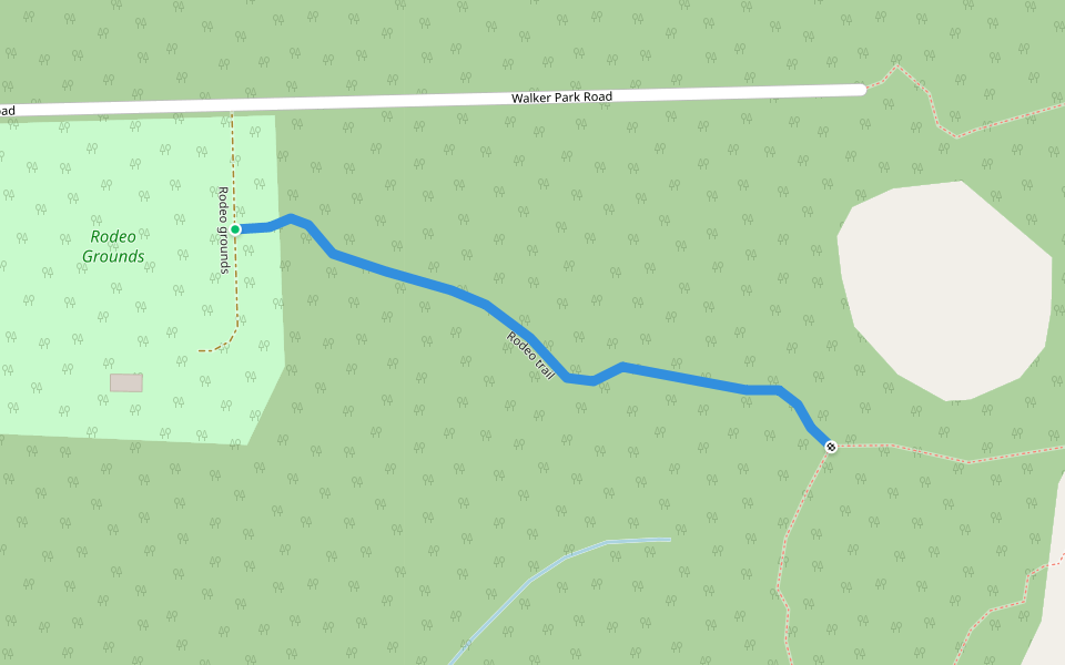 Rodeo trail walking route map in Hagensborg
