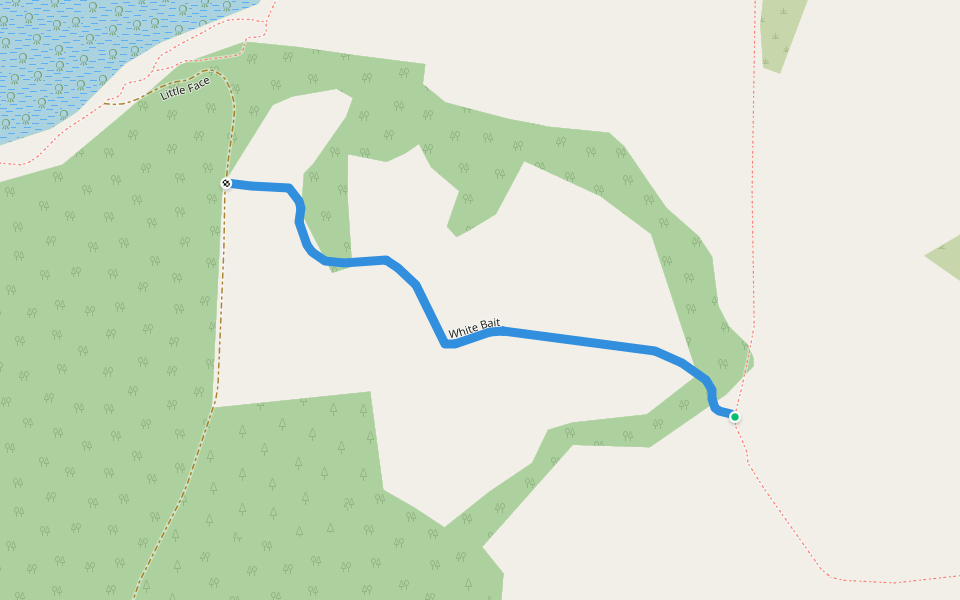 White Bait walking route map in Glorit