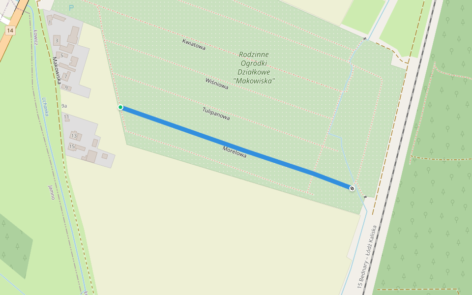 Morelowa walking route map in Łowicz