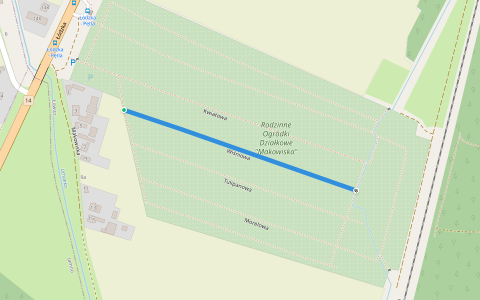 Wiśniowa walking route map in Łowicz