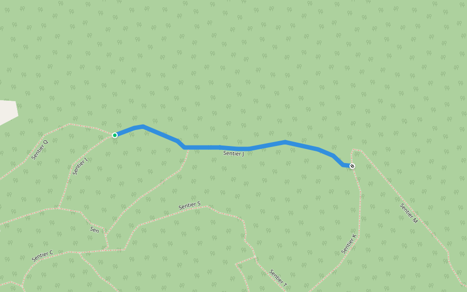 Sentier J walking route map in Saint-Elzéar