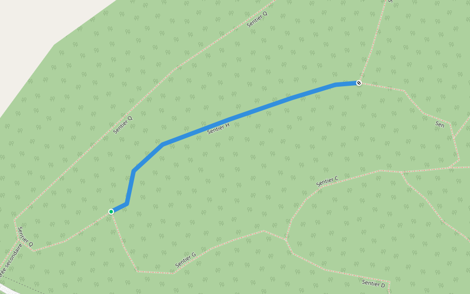 Sentier H walking route map in Saint-Elzéar