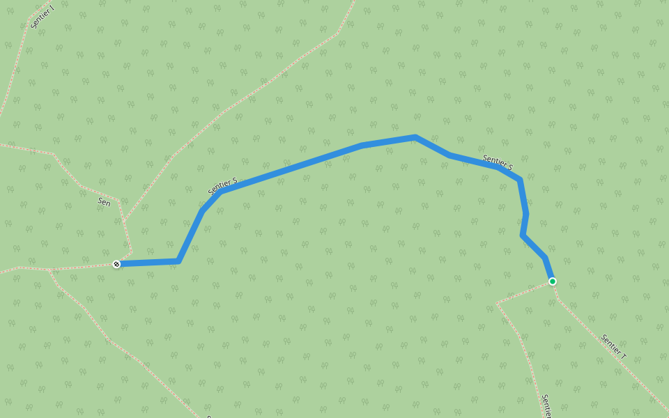 Sentier S walking route map in Saint-Elzéar