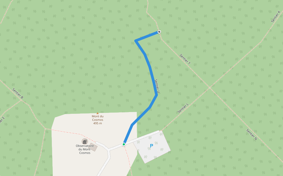 Sentier U walking route map in Saint-Elzéar