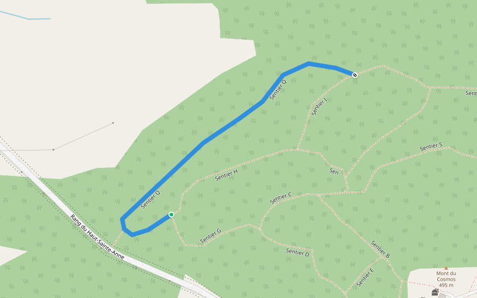 Sentier Q walking route map in Saint-Elzéar