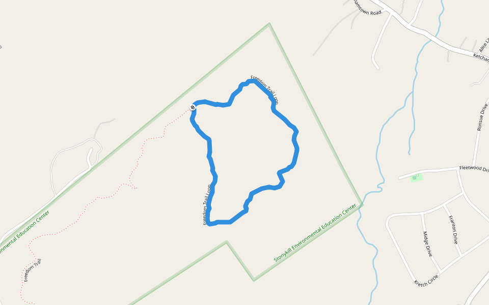 Freedom Trail Loop walking route map in Wappingers Falls