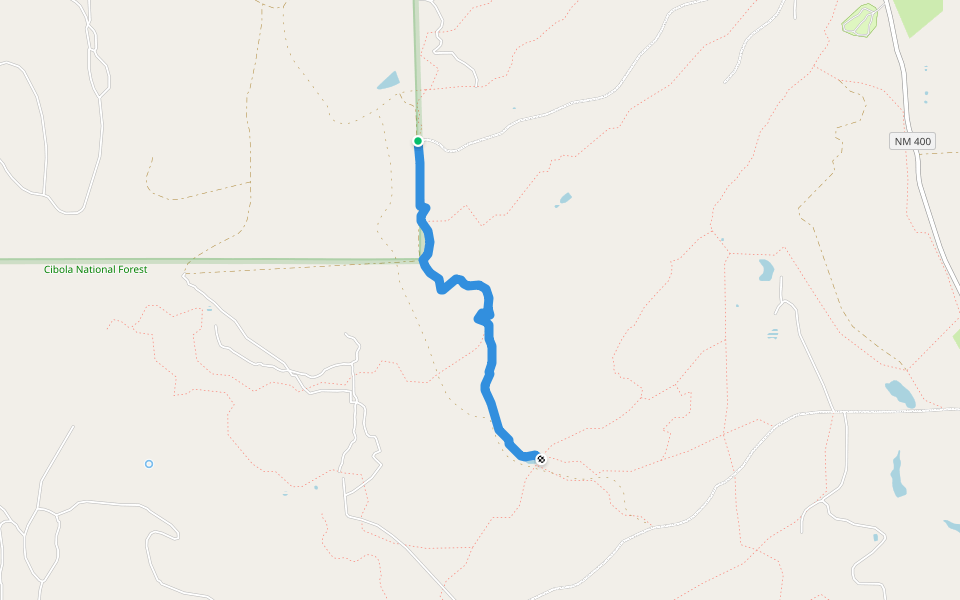 Smoking Handlebar (H-bar trail) walking route map in Fort Wingate