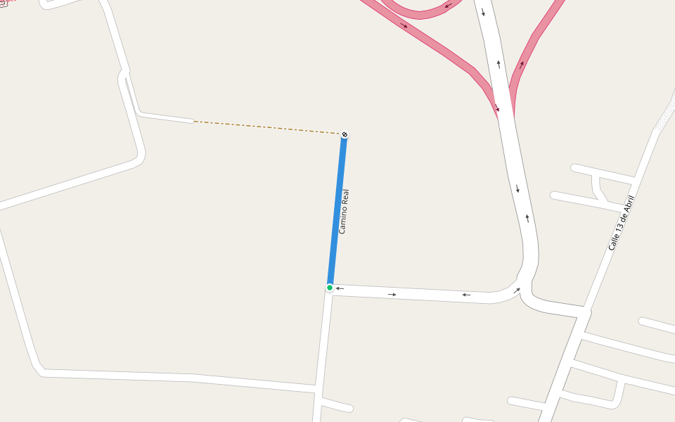 Camino Real walking route map in La Norita