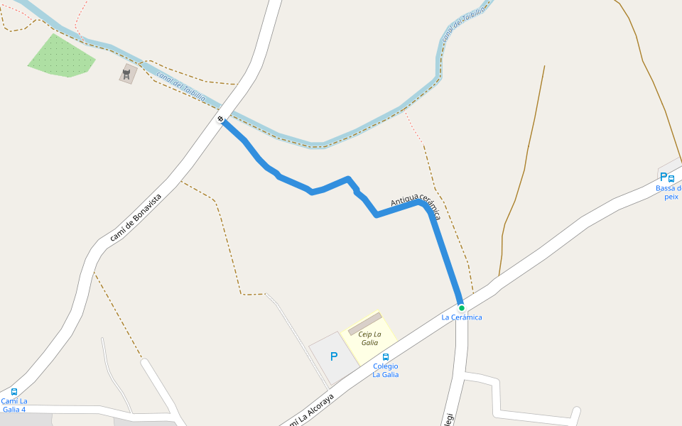 Antigua cerámica walking route map in La Galia