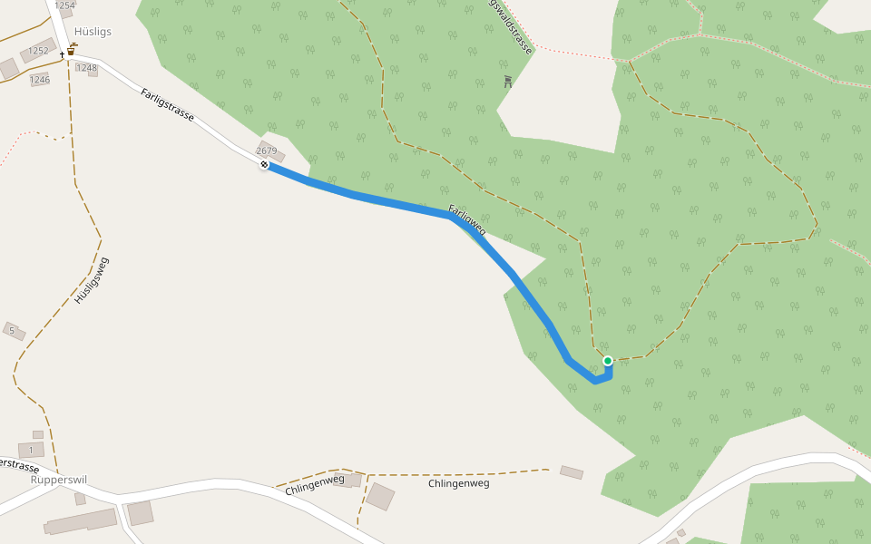 Farligweg walking route map in Kirchberg