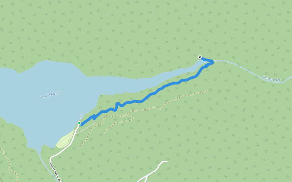 Canyon Creek Trail walking route map in Orofino