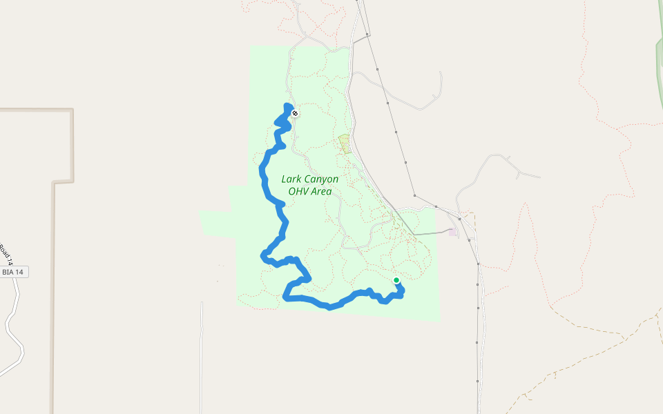 Wounded Knee Trail walking route map in Boulevard