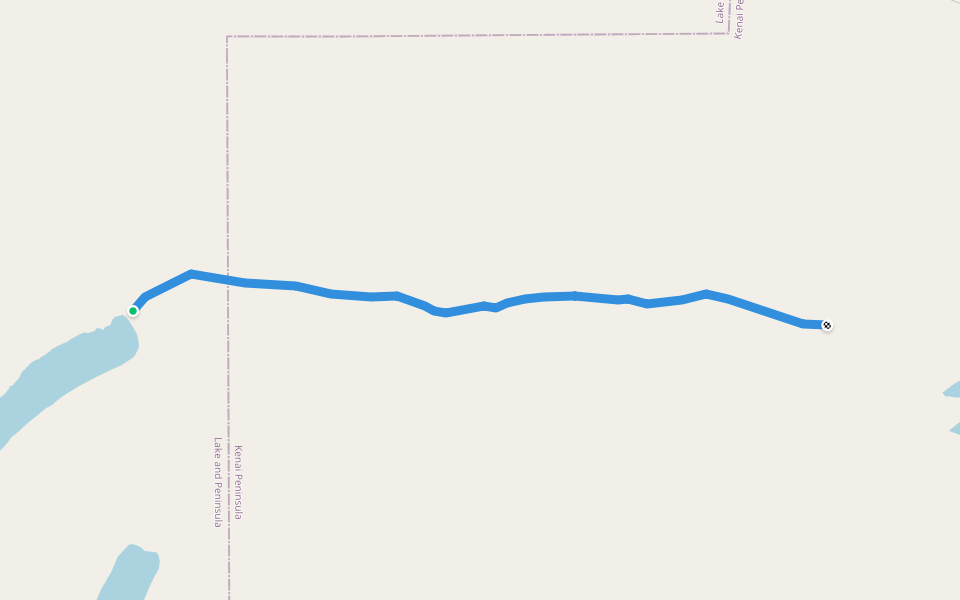 Native Trail walking route map in Tyonek