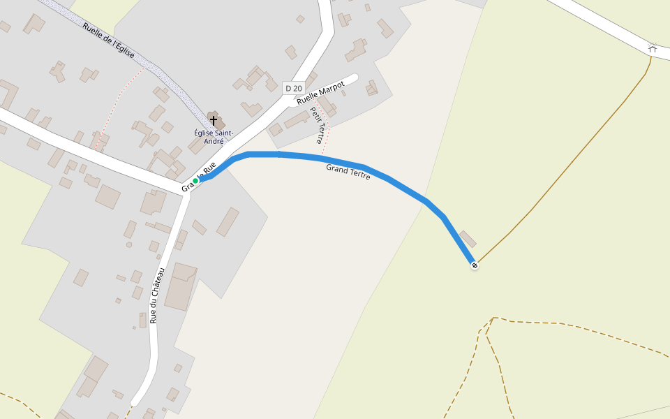 Grand Tertre walking route map in Broin