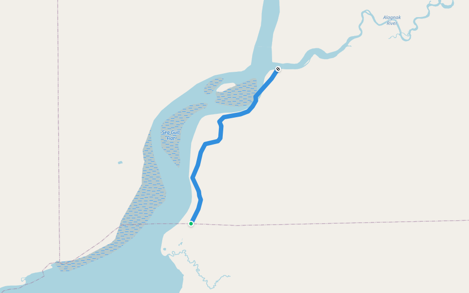 Winter Trail walking route map in Naknek