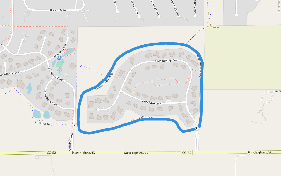 Legend Ridge Loop walking route map in Niwot
