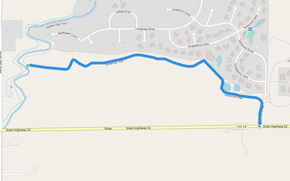 Somerset Trail walking route map in Niwot