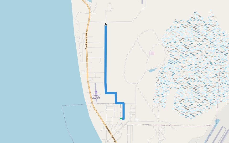 Powerline Trail walking route map in Kenai
