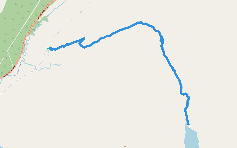Crescent Creek Trail walking route map in Cooper Landing