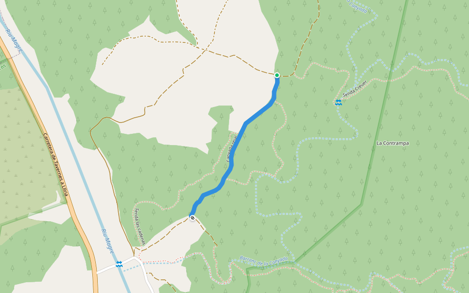Canyada reial walking route map in Llombai