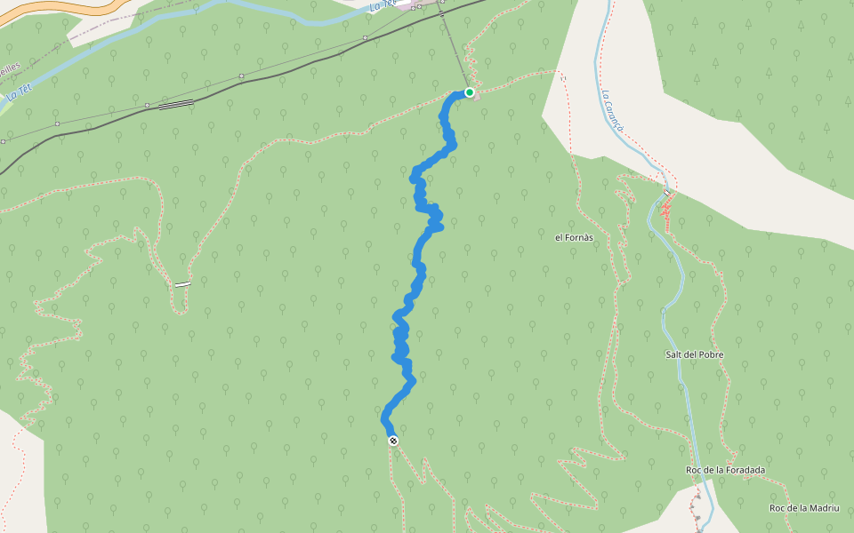 Sentier Direct Dona Pa walking route map in Thuès-Entre-Valls