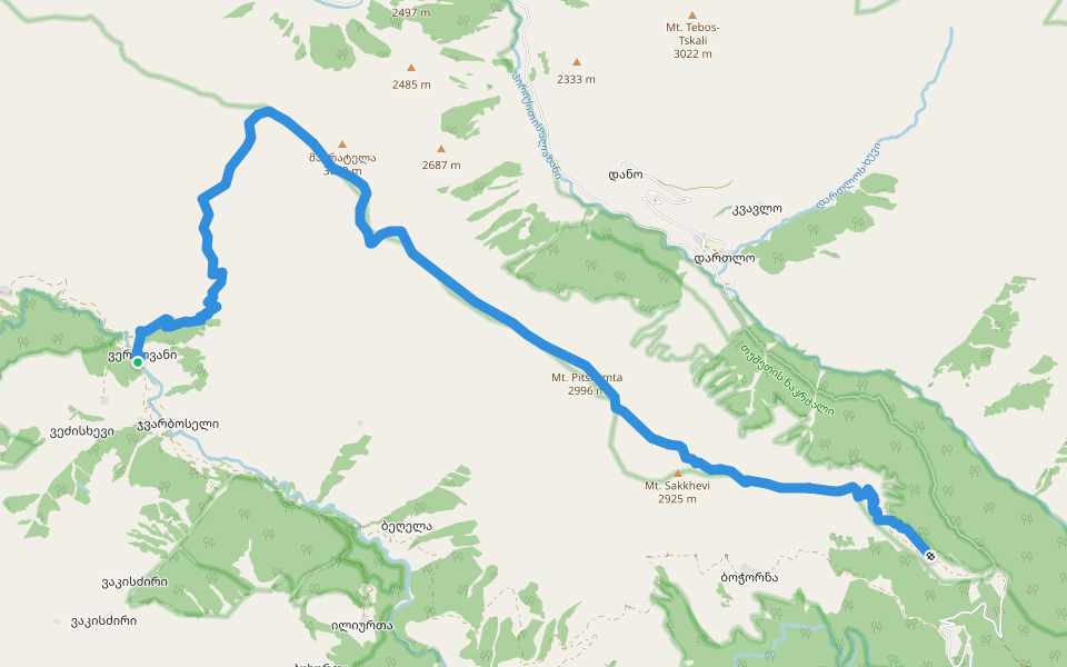 To Nakle Kholi Pass walking route map in Verkhovani