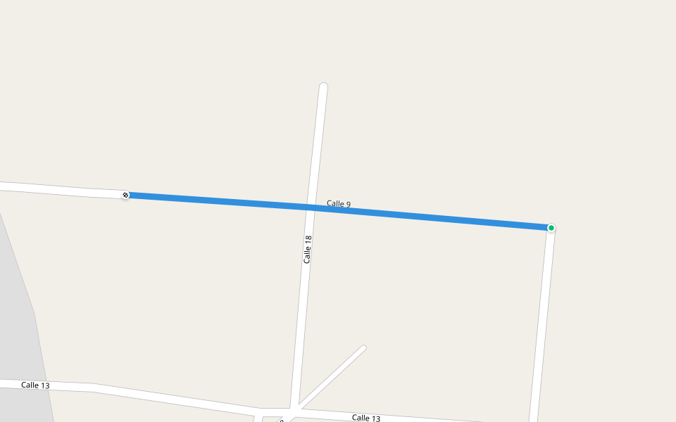 Calle 9 walking route map in Chablekal