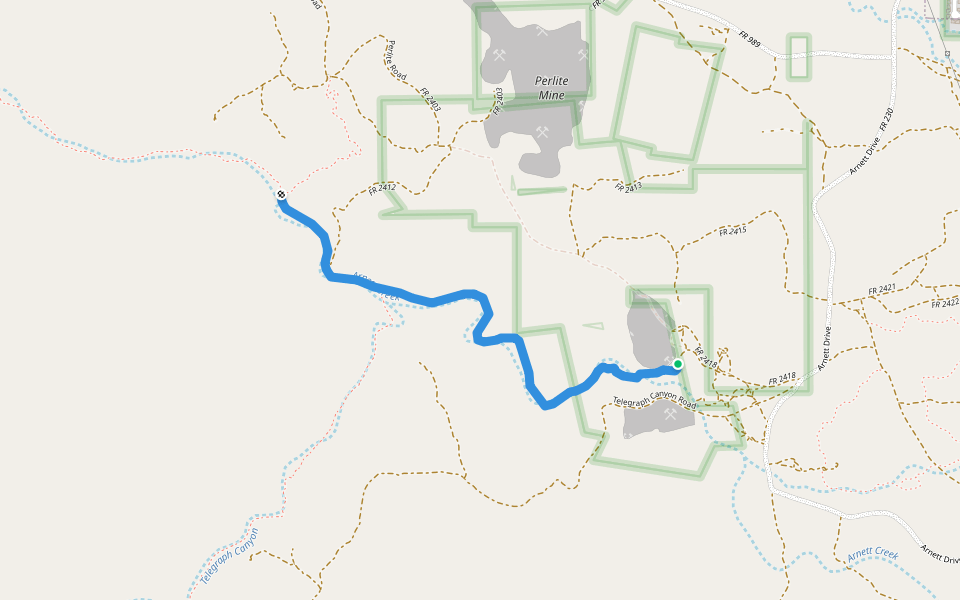 Arnett Canyon Trail #218 walking route map in Superior