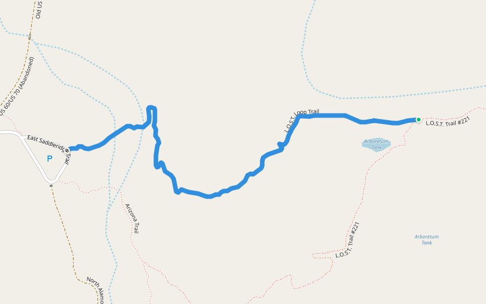 L.O.S.T. Loop Trail walking route map in Superior