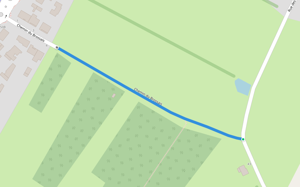 Chemin du Brossais walking route map in Bouguenais